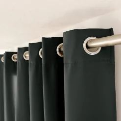 Lot de 2 rideaux thermique avec oeillets, gris foncé, 135x240cm, collection Glacier, CMADECO