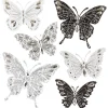 Lot de 6 stickers Papillon - 30x30 cm - Multicolore- Atmosphera