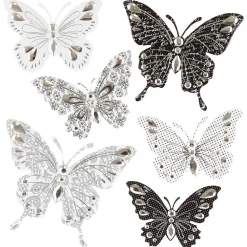 Lot de 6 stickers Papillon - 30x30 cm - Multicolore- Atmosphera