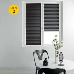 Lot de 2 Stores enrouleur jour et nuit 45 x 180 cm daynight Noir