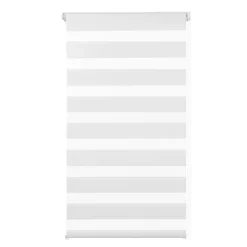 Lot de 2 stores enrouleurs zébrés jour nuit l.55 x H. max 170 CM blancs