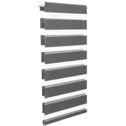Lot de 2 stores enrouleurs zébrés jour nuit l.55 x H. max 170 CM gris