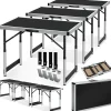Lot de 3 tables à tapisser en aluminium noir