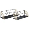 Lot de 2 étagères Mileva en métal L37/42cm noir - Atmosphera