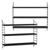 Lot de 2 étagères murales Strängnäs acier 50 x 60 x 15 cm noir en.casa