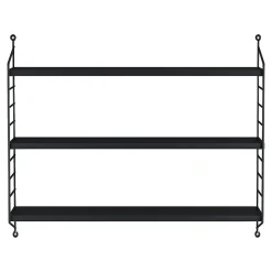 Lot de 2 étagères murales Strängnäs acier 50 x 60 x 15 cm noir en.casa