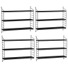 Lot de 4 étagères murales Strängnäs acier 50 x 60 x 15 cm noir en.casa