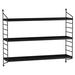 Lot de 4 étagères murales Strängnäs acier 50 x 60 x 15 cm noir en.casa
