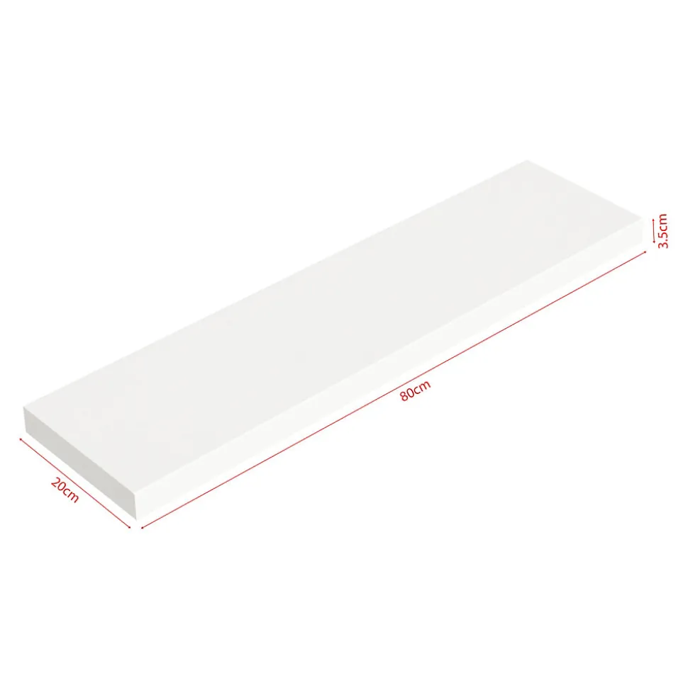 Lot de 3 étagères murales Stranda 80 x 20 x 4 cm blanc en.casa