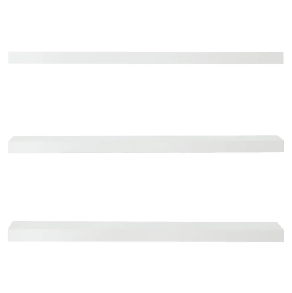 Lot de 3 étagères murales Stranda 80 x 20 x 4 cm blanc en.casa