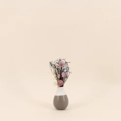 Lot de 2 vases en céramique avec fleurs séchées