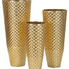 Lot de 3 Vases en Métal "Glotty" 110cm Or