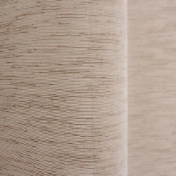 Lot de 2 voilages à œillets, 140x240cm, beige naturel, effet lin, collection Maya, CMADECO