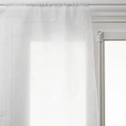 Lot de 2 voilages Feuille - motifs dévorés blanc 60x120 cm - Atmosphera