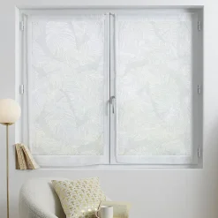 Lot de 2 voilages Feuille - motifs dévorés blanc 60x120 cm - Atmosphera
