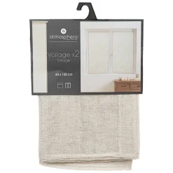 Lot de 2 voilages Fred - lin 60x120 cm - Atmosphera