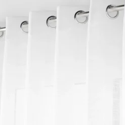 Lot de 2 voilages grande largeur à œillets 300 x 240 cm Effet lin tissé Haltona Blanc