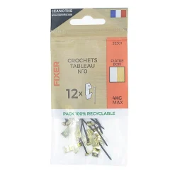 Lot de crochets laitonnés à tableau pour 4 Kg