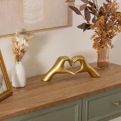 Mains cœur déco Amy l.31cm résine - Atmosphera