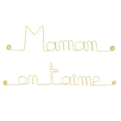 Mamam on t aime - Sculpture fil de fer 30-40 cm - Bijoux de mur