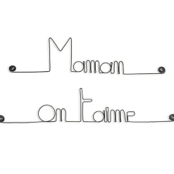 Mamam on t aime - Sculpture fil de fer 30-40 cm - Bijoux de mur