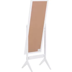 Miroir à pied inclinaison réglable dim. 47L x 46l x 148H cm MDF blanc