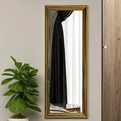 Miroir Adrastea, Verre miroité, Objet d'ameublement mural, Décoration avec miroir, 40x3h105 cm, Or