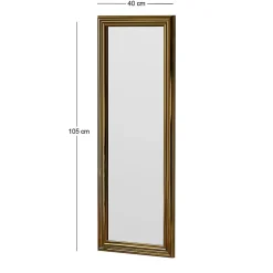 Miroir Adrastea, Verre miroité, Objet d'ameublement mural, Décoration avec miroir, 40x3h105 cm, Or