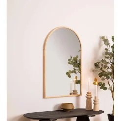 Miroir arche en bois - 60 x 90 cm - Beige