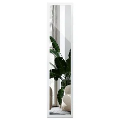 Miroir avec Cadre Wallfluent 36x156 cm Cadre Blanc de Style Moderne Sur Toute La Longueur