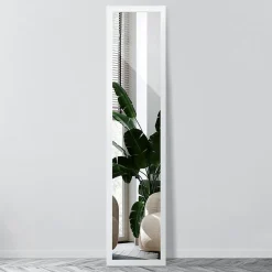 Miroir avec Cadre Wallfluent 36x156 cm Cadre Blanc de Style Moderne Sur Toute La Longueur