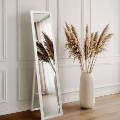 Miroir avec Cadre Wallfluent 36x156 cm Cadre Blanc de Style Moderne Sur Toute La Longueur
