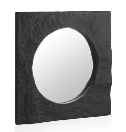 Miroir carré en poly résine mgo coleur noir