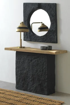 Miroir carré en poly résine mgo coleur noir