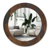 Miroir Cercle Ovale Motif XXL Wallfluent fi100 cm Métallique Rustique Salle de Bain Scandinave
