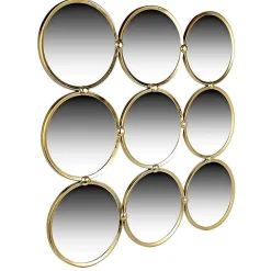Miroir cercles aluminium doré 83x2x83cm