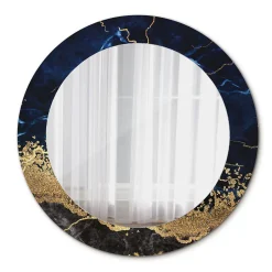 Miroir Circulaire avec Cadre Imprimé Décoratif Tulup 60 cm - 46 cm Marbre Bleu