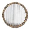 Miroir Circulaire avec Cadre Imprimé Décoratif Tulup 100 cm - 86 cm Fleurs Rétro