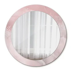 Miroir Circulaire avec Cadre Imprimé Décoratif Tulup 70 cm - 56 cm Pierre Rose