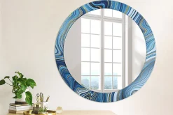 Miroir Circulaire avec Cadre Imprimé Décoratif Tulup 80 cm - 66 cm Rivière De Marbre
