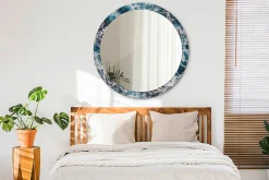 Miroir Circulaire avec Cadre Imprimé Décoratif Tulup 100 cm - 86 cm Mer Agitée
