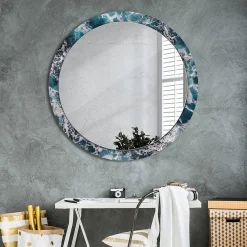 Miroir Circulaire avec Cadre Imprimé Décoratif Tulup 100 cm - 86 cm Mer Agitée