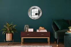 Miroir Circulaire avec Cadre Imprimé Décoratif Tulup 50 cm - 36 cm Motif Marbré