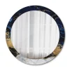 Miroir Circulaire avec Cadre Imprimé Décoratif Tulup 90 cm - 76 cm Marbre Bleu