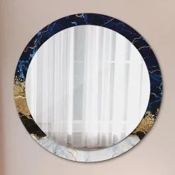 Miroir Circulaire avec Cadre Imprimé Décoratif Tulup 90 cm - 76 cm Marbre Bleu