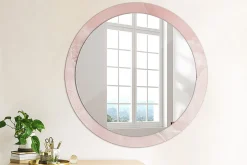 Miroir Circulaire avec Cadre Imprimé Décoratif Tulup 90 cm - 76 cm Pierre Rose