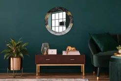 Miroir Circulaire avec Cadre Imprimé Décoratif Tulup 60 cm - 46 cm Loft En Marbre