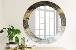 Miroir Circulaire avec Cadre Imprimé Décoratif Tulup 60 cm - 46 cm Loft En Marbre