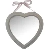Miroir Coeur - bois et ruban - 40x40 cm - Taupe- Atmosphera