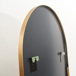 Miroir complet arqué, 180 x 80 cm, pleine longueur, monté au mur, miroir de sol, pour le salon, Doré